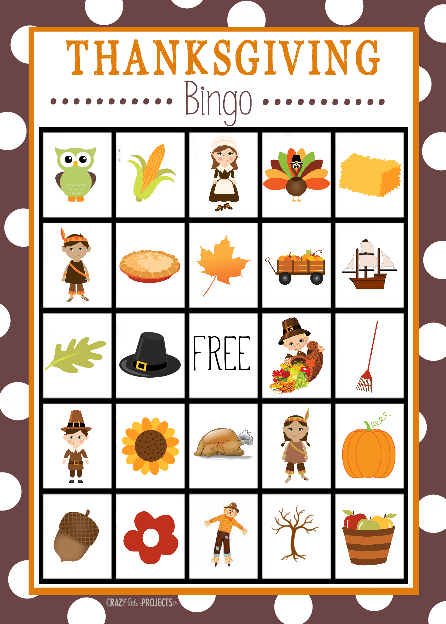 DIY Thanksgiving bingo for both kids and granparents