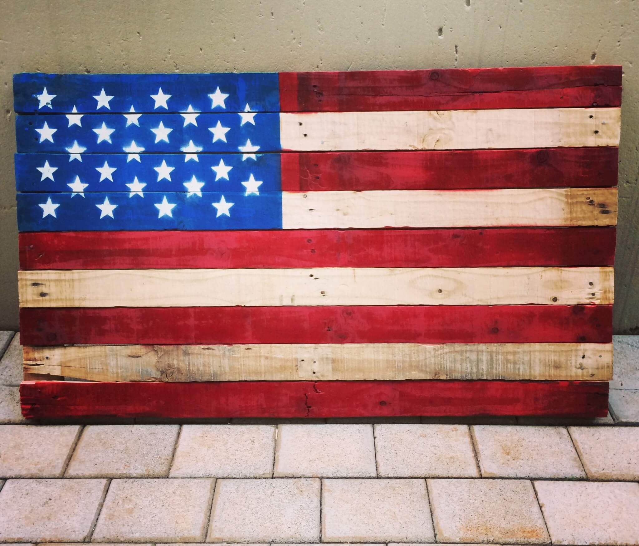Wooden American flag