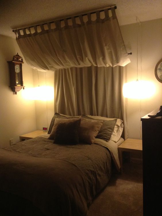 Curtains aren't just for windows! Use curtains to make your own headboard or canopy bed.