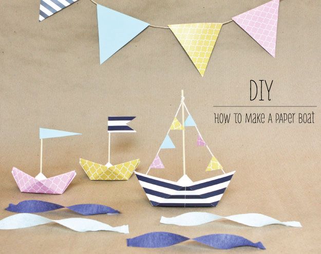 Teach your kids how to make paper boats so they can have fun in the pool!