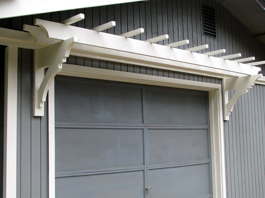 A trellis is a great addition to your garage door.