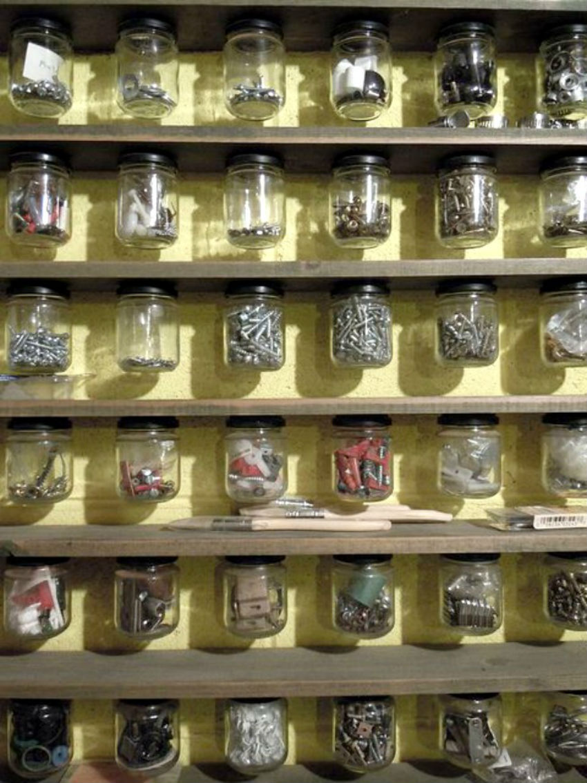 Mason Jars work as great storage tools for your garage, too. Image Source: Blog Dany