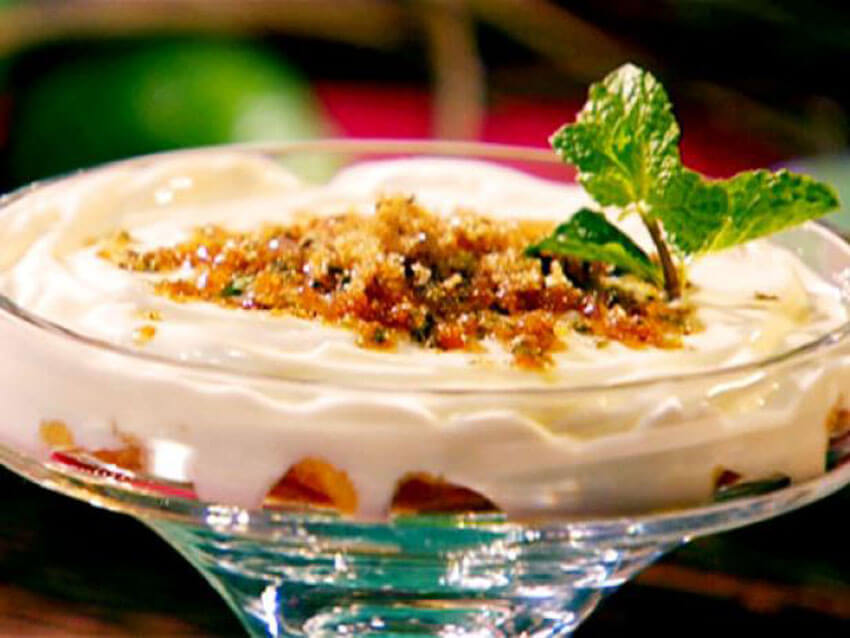 This yogurt with minty gremolata is the perfect way to finish off your Labor Day BBQ.