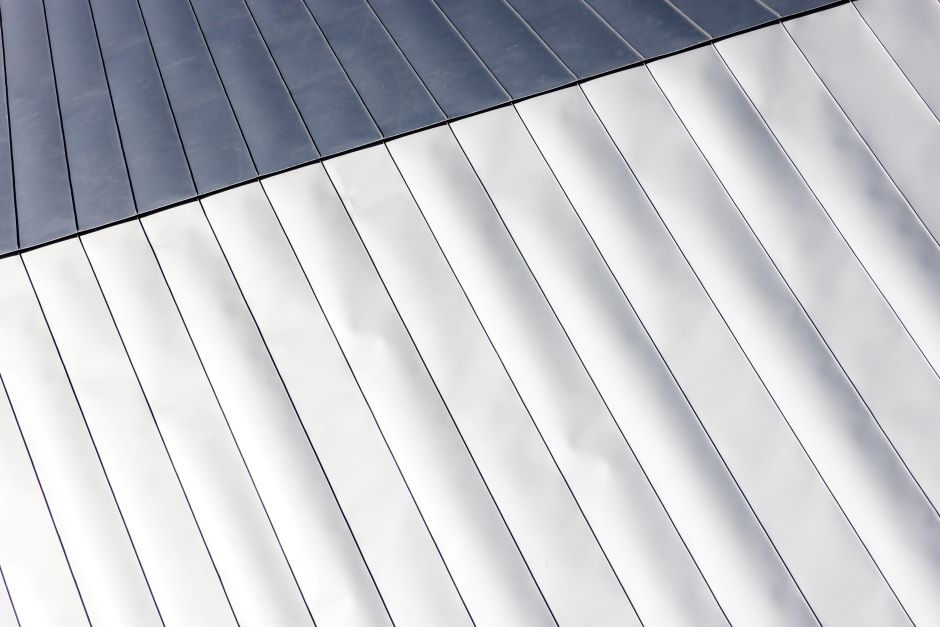 Metal roof seen from above