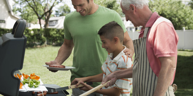 Things that dads love: grilling, food, family