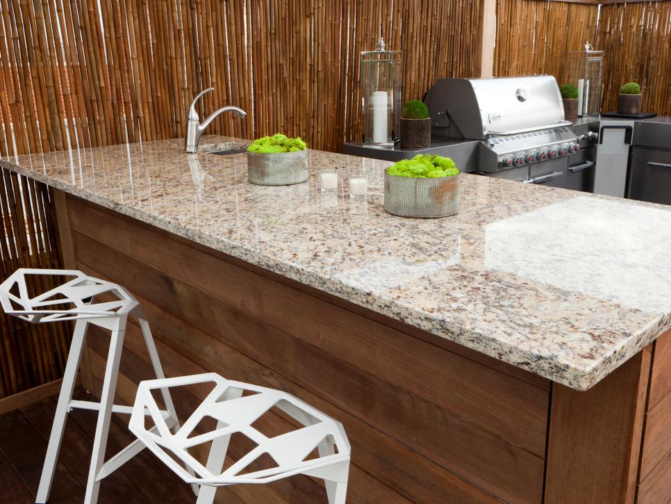 Granite is also great for your outdoor kitchen. Source: Southern Living