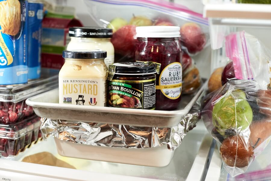 Use Baking Sheets to Create More Space in the Fridge